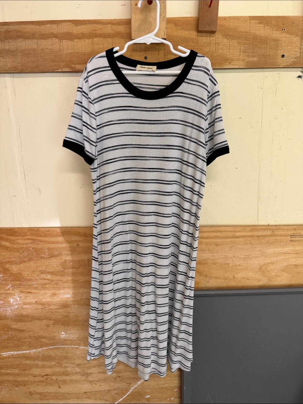 Mimi Chica Black & White Striped Midi Dress
